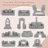 Modular kids play couch set in gray with 8 pieces, featuring soft suede fabric for versatile configurations and comfort.