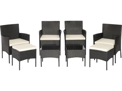 Costway 8 Piece Patio Wicker Conversation Set 2 Coffee Tables 2 Ottomans 16983574 New