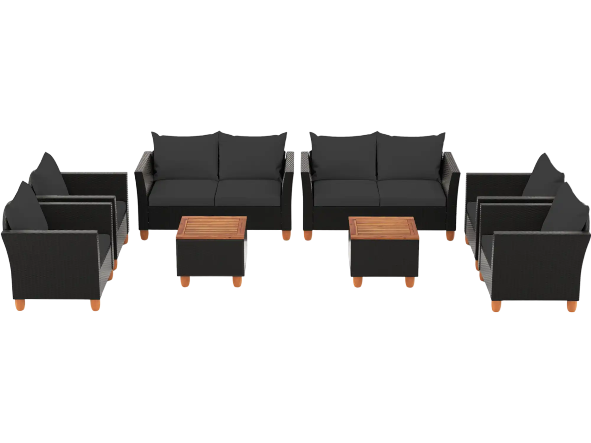 Costway 8-Pc Outdoor Conversation Set w/ Storage Coffee Table 44772309 New