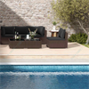 8-piece patio lounge set featuring modular sofas and a tempered glass coffee table, perfect for outdoor entertaining.