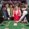79-inch foldable poker table top for 8 players with cup holders, ideal for game nights and easy transport.