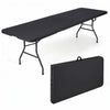 8 ft Portable Folding Table 350 LBS Fold-in-Half Table with HDPE Tabletop-Black - Gallery View 1 of 1