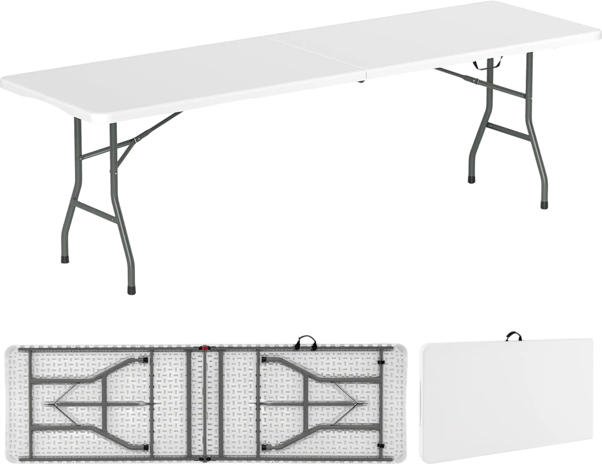 Costway 8' Portable Fold-in-Half Folding Table 350 lbs HDPE 25983647 New