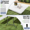 8 ft portable folding table with weatherproof HDPE tabletop and heavy-duty metal legs, ideal for outdoor picnics and.