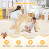 Kids playing on the 8-in-1 climbing arch made of solid beech wood, enhancing motor skills and balance for ages 3+.