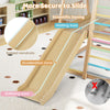 Wooden slide ramp with raised handrails and scientific zoning for safety, ideal for the 8-in-1 Montessori climber.