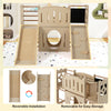 8-in-1 toddler slide and climber in natural wood with removable slide, chalkboard, and reversible installation for.