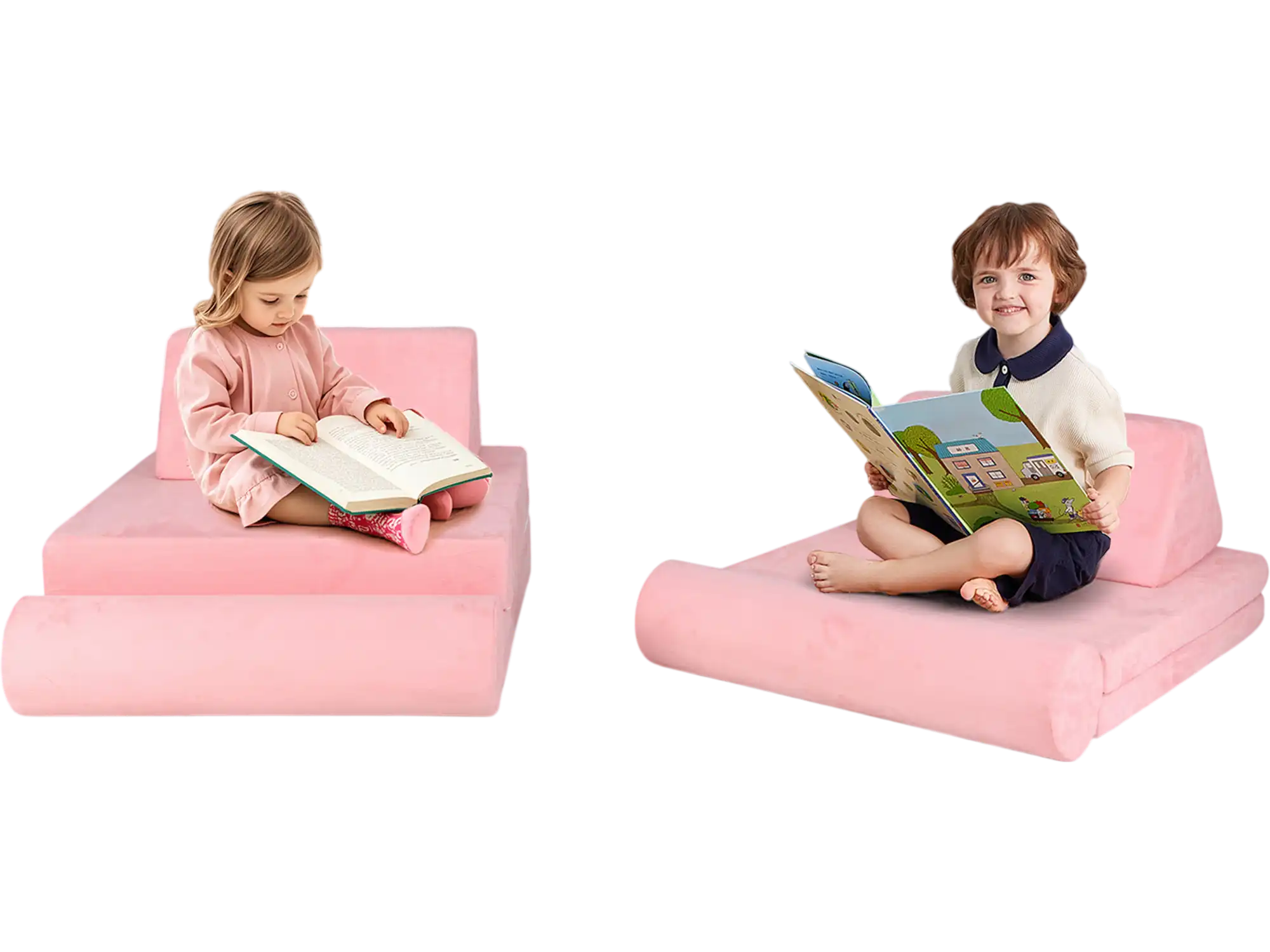 Costway 8-Piece Kids Play Couch Foam Fort Building Set Pink 985427136 New