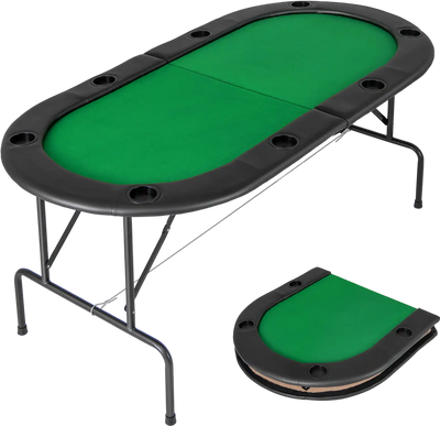 Costway 8 Player Texas Holdem Foldable Poker Table 98543067 New