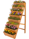 8-tier vertical raised garden bed made of fir wood, perfect for small spaces and enhancing plant growth efficiency.