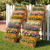 8-tier vertical raised garden bed made of fir wood, featuring colorful flowers, ideal for small spaces and efficient.