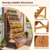 8-tier vertical raised garden bed in orange, made of fir wood, featuring a sturdy ladder structure for optimal plant.
