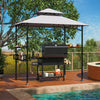8 x 5 Feet Outdoor Grill Gazebo with 2 Side Shelves and 10 Hooks-Gray - Gallery View 1 of 10