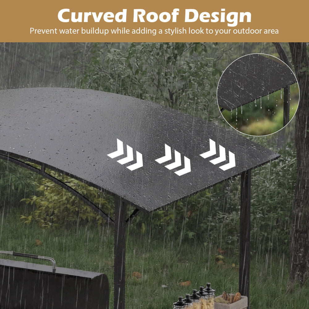 8 x 5 x 7 FT Grill Gazebo Outdoor BBQ Canopy with Metal Frame - Gallery View 8 of 10