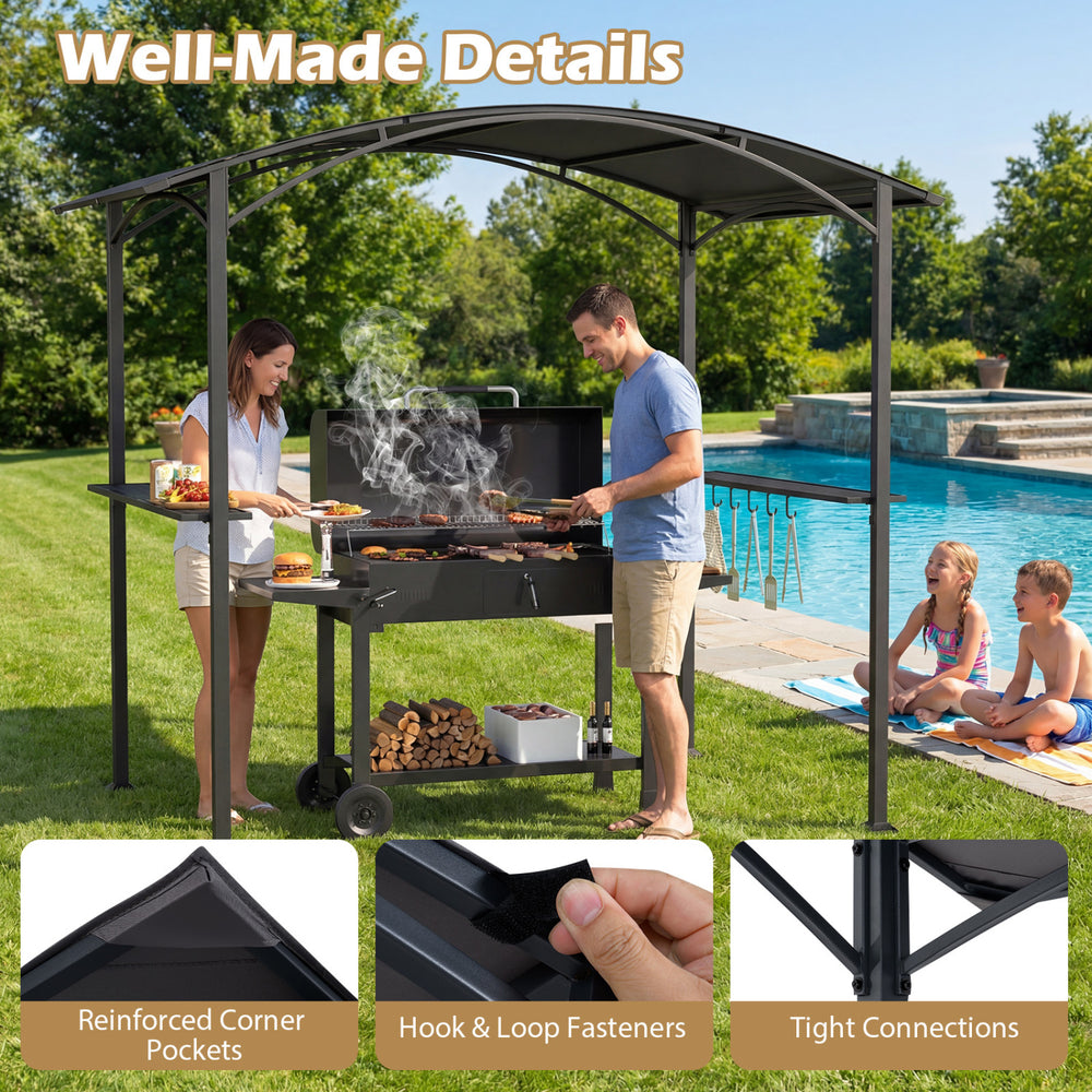 8 x 5 x 7 FT Grill Gazebo Outdoor BBQ Canopy with Metal Frame - Gallery View 10 of 10