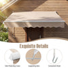 Retractable 8 x 6.6 feet patio awning in beige with manual crank, waterproof fabric, and UV protection for outdoor spaces.