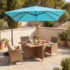 8 x 8 FT Offset Cantilever Patio Umbrella Square Hanging Outdoor Market Umbrella with 360° Rotation-Turquoise - Gallery View 1 of 10