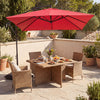 8 x 8 FT Offset Cantilever Patio Umbrella Square Hanging Outdoor Market Umbrella with 360° Rotation-Red - Gallery View 1 of 10