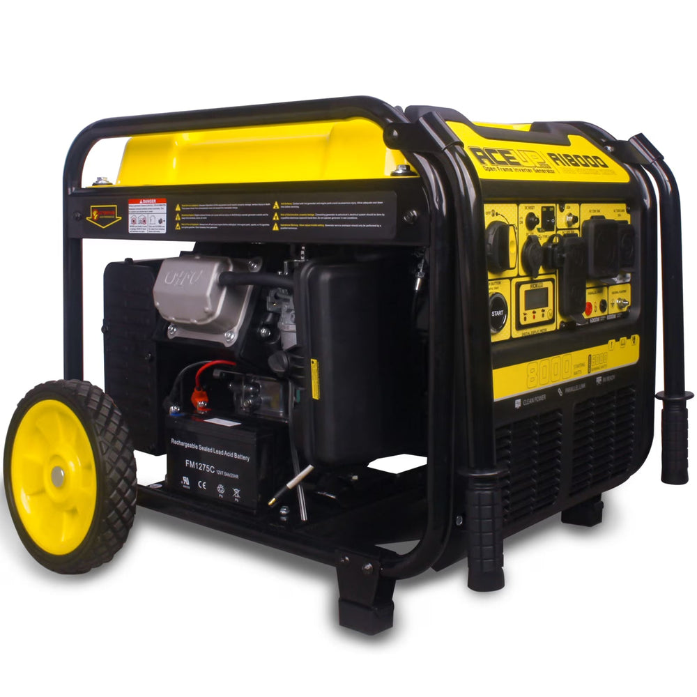 Aceup Energy 8000 Watt Gasoline Inverter Generator 322CC Electric Start & Recoil Start RV-Ready for Home Use,Emergency - AceupEnergy