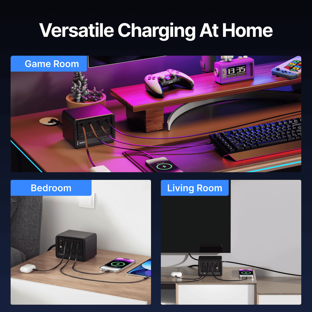 Giraffe Tools Desktop Charging Station 12-in-1 40W Cable Set New