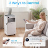 9000 BTU portable air conditioner with remote control and LED touch panel, ideal for efficient cooling in various spaces.