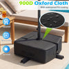Sand-fillable umbrella base weight in black, made of 900D oxford cloth, waterproof, and tear-proof for reliable.