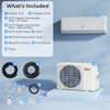 Airtural Series 9100 BTU mini split AC unit with included components for efficient cooling and heating in large rooms.