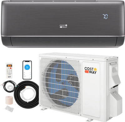 Costway 9100 BTU 20.5 SEER2 115V WiFi Mini Split AC Alexa Gray 976435128 New