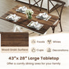 Large wooden dining table with elegant wood grain surface, X-shaped frame, perfect for family meals and gatherings.