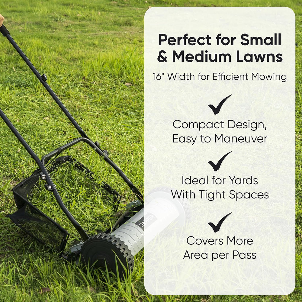 Dapper Supply Push Reel Lawn Mower 16" with Grass Catcher New