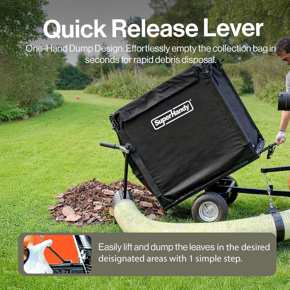 Super Handy GUO142 Towable Leaf and Lawn Vacuum 180 Gal. Collection 15 HP Gas Electric Start New
