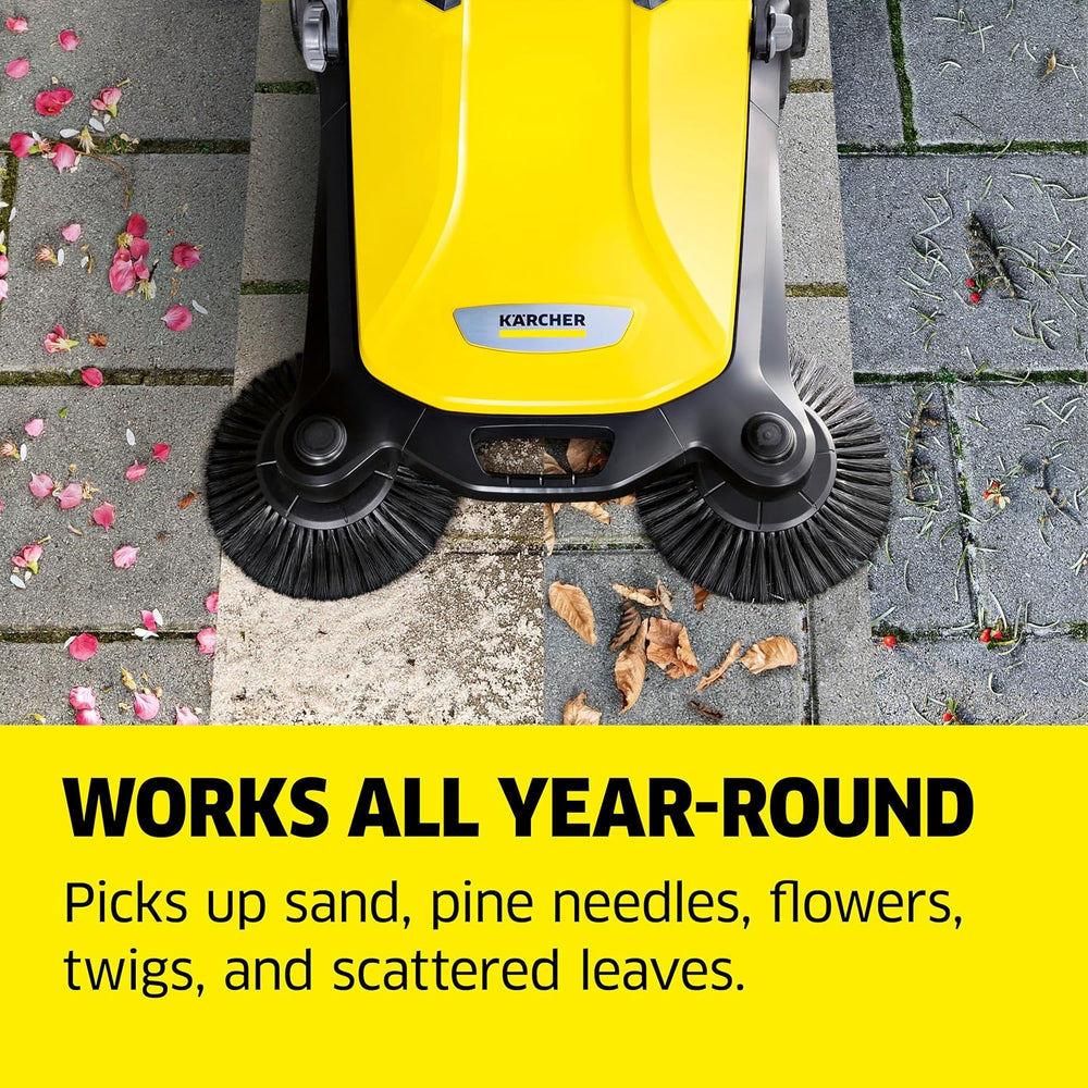 Karcher S 4 Twin Push Sweeper Walk Behind 26.8" Width 5.25 Gal. Capacity New