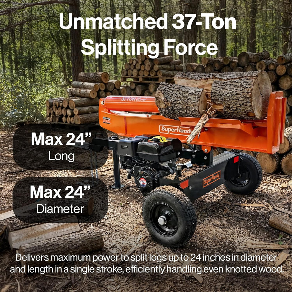 Super Handy GUT200 Log Splitter 37 Ton Full Beam Vertical/Horizontal 389cc Gas Towable New