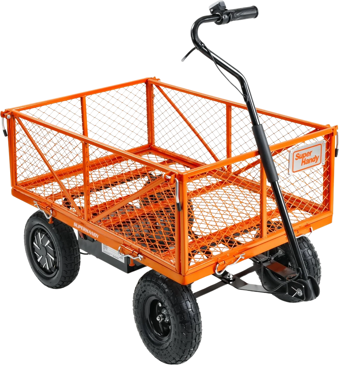 Super Handy GUO108 Electric Garden Cart Convertible Flatbed Utility Wagon 440 Lbs Load Capacity 5.7 Cu Ft New