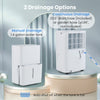 94.5 pints dehumidifier with LED display, featuring manual and continuous drainage options for efficient humidity.