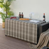 96 Gallon PE Wicker Outdoor Storage Box with 4 Wheels-Gray - Gallery View 1 of 10