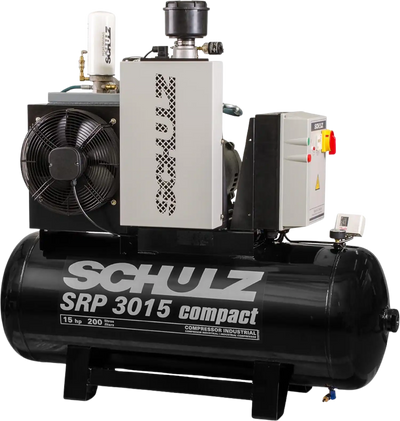 Schulz SRP-3015 Compact II Air Compressor 15 HP 60 gal. 208-230V 3-Phase Horizontal 970.3454-0/F New