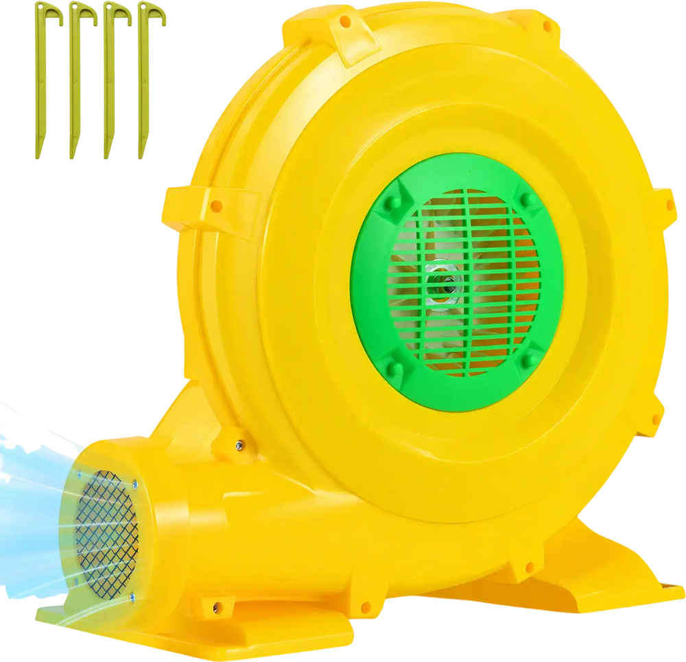 980W Bounce House Blower 1.31 HP Portable Air Pump Fan with Handle and Ground Stakes