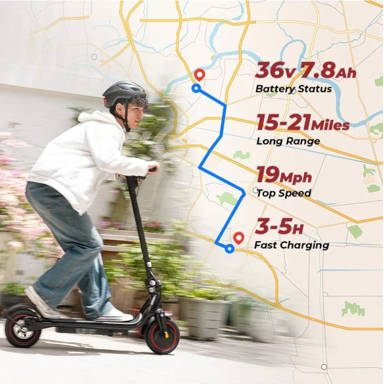 iScooter W5 Electric Scooter 19 MPH 21 Miles Range 36V 350W New