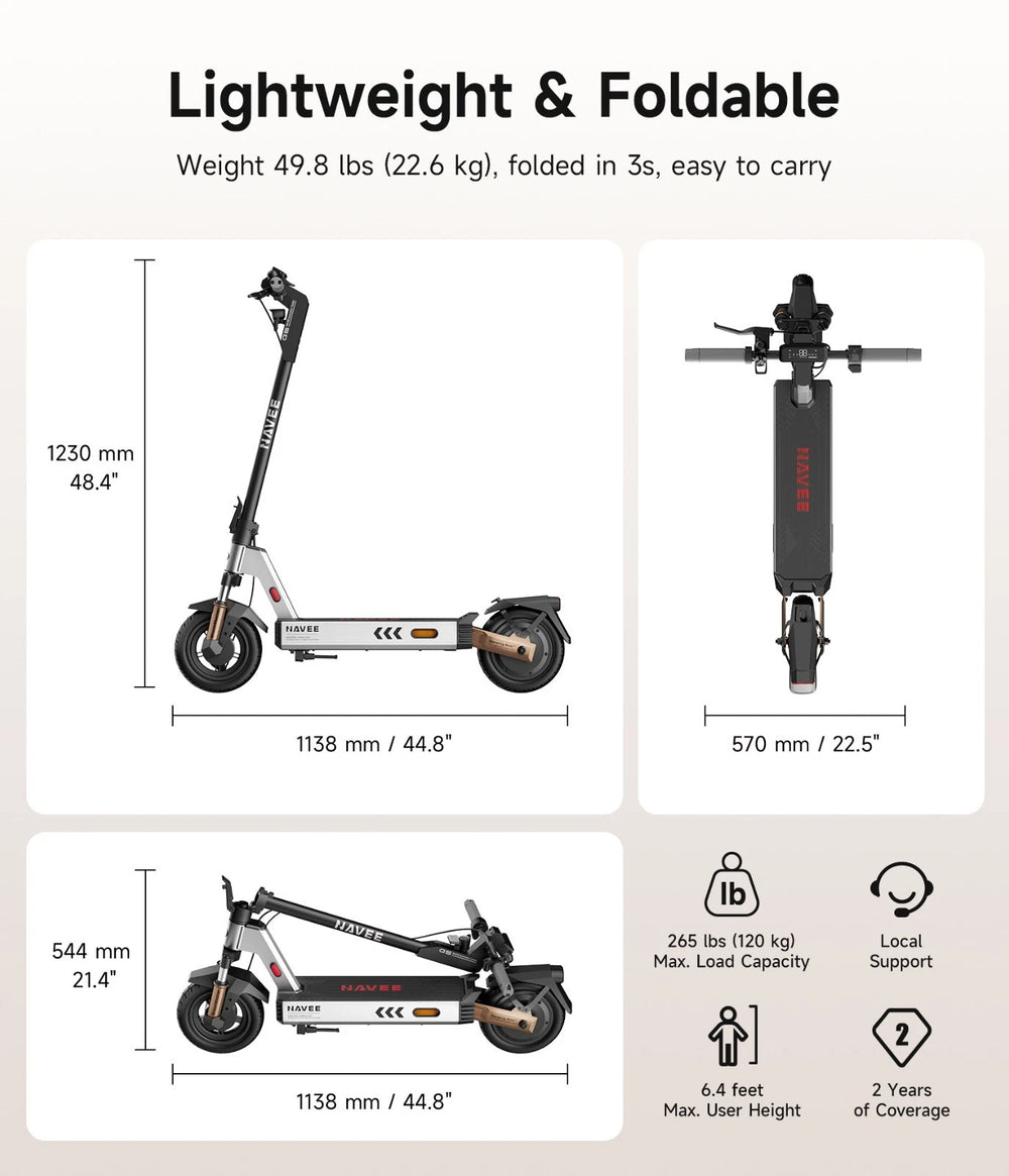 Navee G5 Max Electric Scooter 20 MPH 43 Miles Range 1000W New