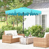 9 Feet Patio Umbrella with Crank Handle and Push Button Tilt-Turquoise - Gallery View 1 of 10