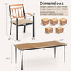 9-piece patio dining set featuring a 35.5-inch acacia wood table and 24-inch wide chairs with cushions for outdoor.