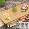 9-piece patio dining set featuring a 39.5-inch acacia wood table with umbrella hole and comfortable chairs for outdoor.