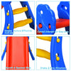 Curved armrest and non-slip steps of the 2-step kids plastic folding slide for safe indoor play and climbing.