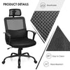 High back mesh office chair with ergonomic design, breathable material, and adjustable height for comfort and support.
