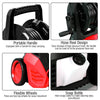 Portable handle and flexible wheels on the 3000 PSI electric high pressure washer for easy movement and storage.