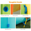 Close-up of the inflatable water slide's protective net, climbing handle, and durable Oxford cloth for safety and fun.