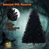 6-foot hinged artificial Halloween Christmas tree in black PVC, featuring 1036 branch tips for a realistic look and.