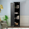 Linen Tower Bathroom Storage Cabinet Tall Slim Side Organizer with Shelf-Black - Gallery View 1 of 10