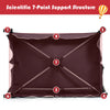 Bottom view of the 4-in-1 convertible baby play yard featuring a scientific 7-point support structure for stability.